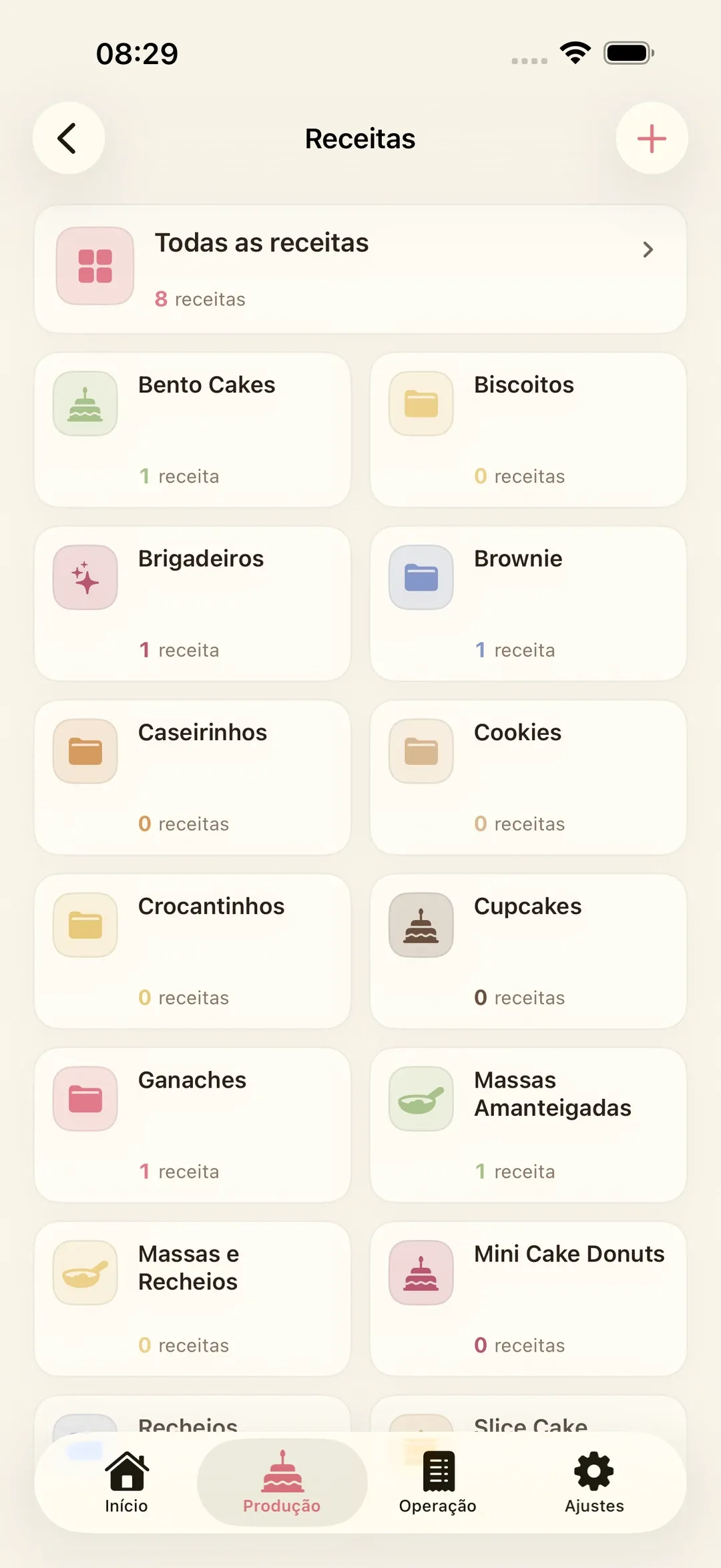 Catálogo de receitas com preço no Receitório